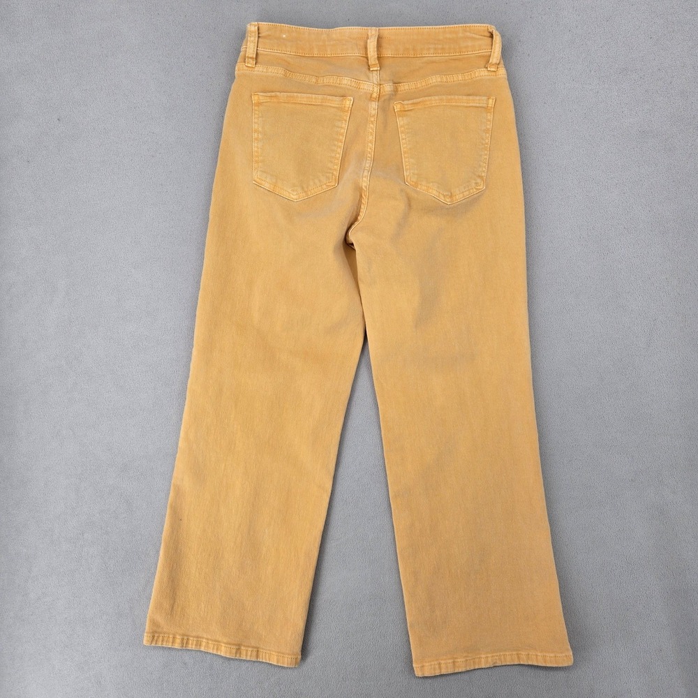 KUT from the Kloth Charlotte High Rise Wide Leg Crop Jeans Mustard Yellow Size 4 - Picture 3 of 10
